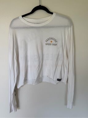 Fasthouse White Long Sleeve Crop Tee